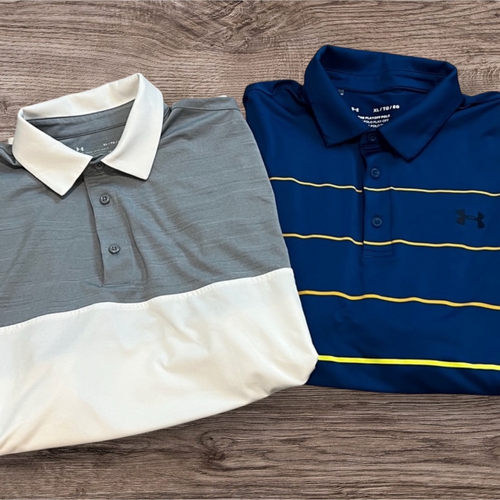 Under Armour mens polo shirt XL (2) golf tennis heat gear comfort short sleeve‎